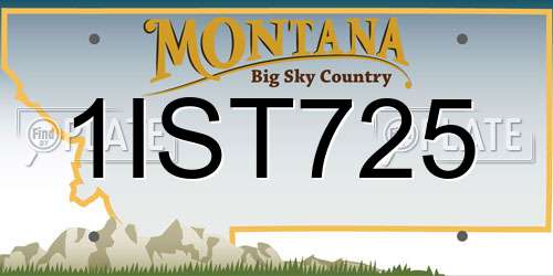 1IST725 Montana License Plate