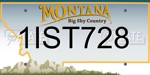 1IST728 Montana License Plate