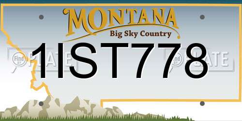 1IST778 Montana License Plate