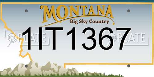 1IT1367 Montana License Plate