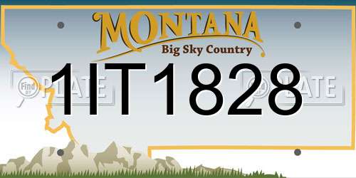 1IT1828 Montana License Plate