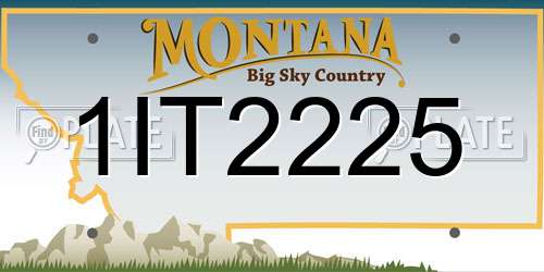 1IT2225 Montana License Plate