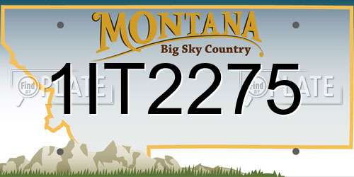 1IT2275 Montana License Plate