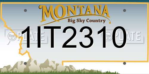 1IT2310 Montana License Plate
