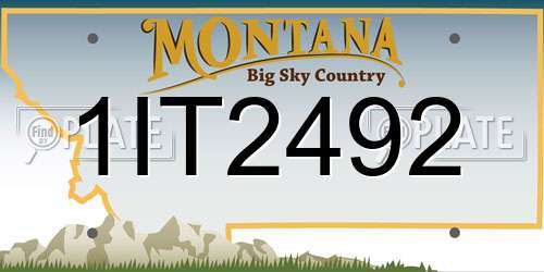 1IT2492 Montana License Plate