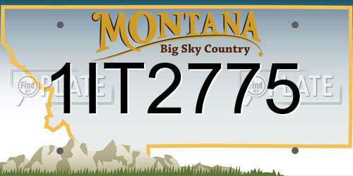 1IT2775 Montana License Plate