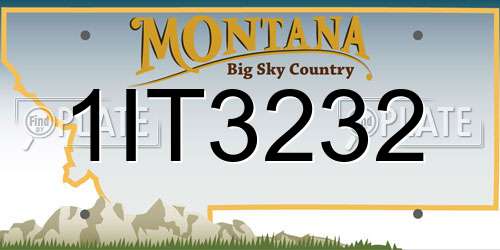 1IT3232 Montana License Plate