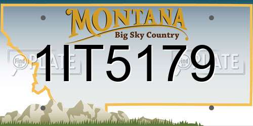 1IT5179 Montana License Plate