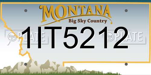 1IT5212 Montana License Plate