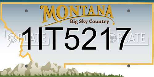 1IT5217 Montana License Plate