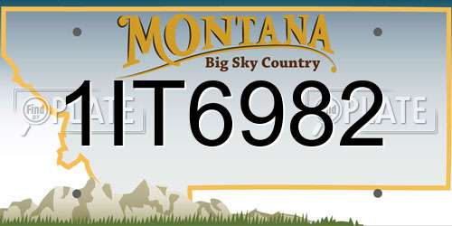 1IT6982 Montana License Plate