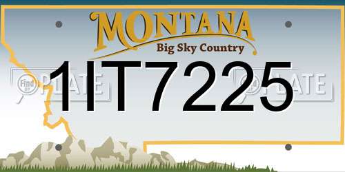 1IT7225 Montana License Plate