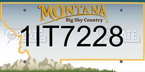 1IT7228 Montana License Plate