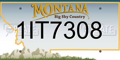 1IT7308 Montana License Plate