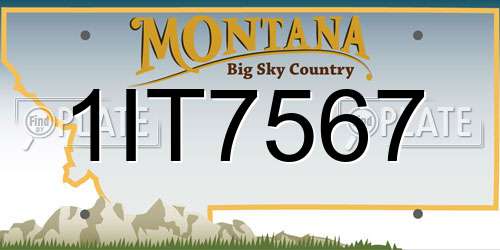 1IT7567 Montana License Plate