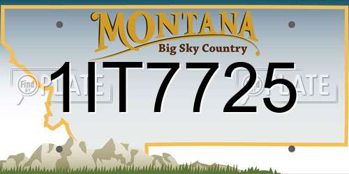 1IT7725 Montana License Plate