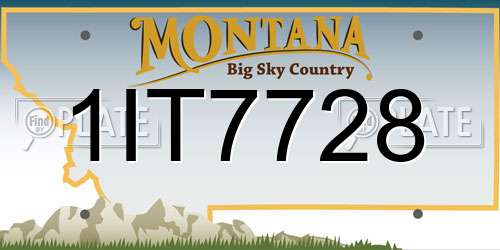 1IT7728 Montana License Plate