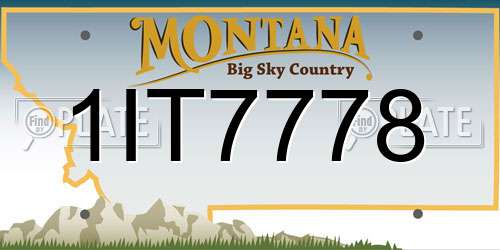 1IT7778 Montana License Plate