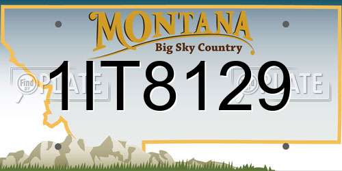 1IT8129 Montana License Plate