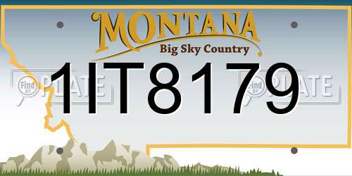 1IT8179 Montana License Plate