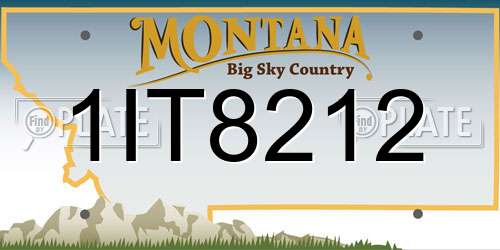 1IT8212 Montana License Plate