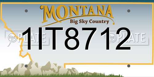 1IT8712 Montana License Plate
