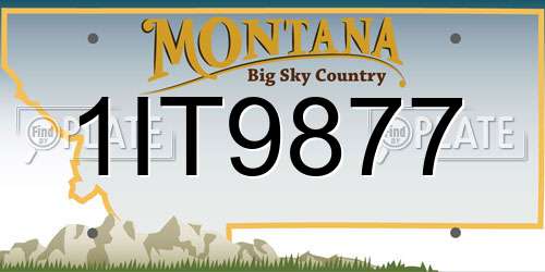 1IT9877 Montana License Plate