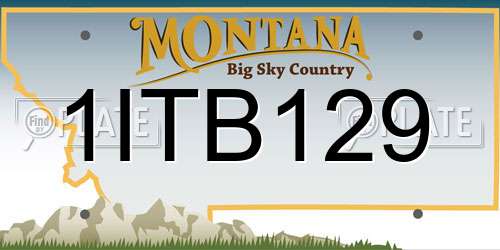 1ITB129 Montana License Plate