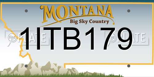 1ITB179 Montana License Plate