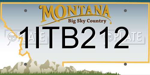 1ITB212 Montana License Plate