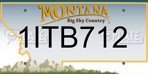 1ITB712 Montana License Plate