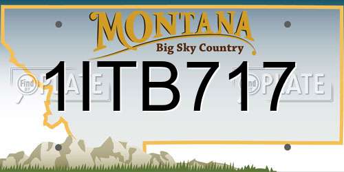 1ITB717 Montana License Plate