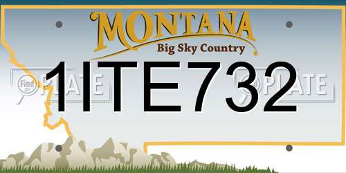 1ITE732 Montana License Plate