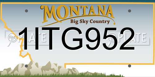 1ITG952 Montana License Plate