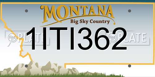 1ITI362 Montana License Plate