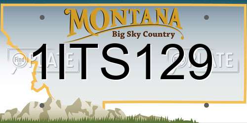 1ITS129 Montana License Plate