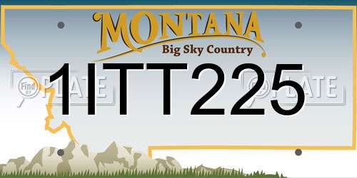 1ITT225 Montana License Plate