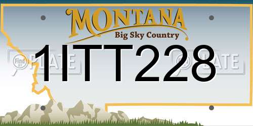 1ITT228 Montana License Plate