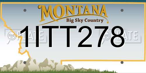 1ITT278 Montana License Plate