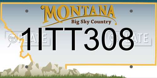 1ITT308 Montana License Plate