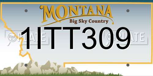 1ITT309 Montana License Plate
