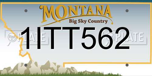 1ITT562 Montana License Plate