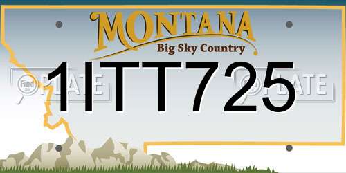 1ITT725 Montana License Plate
