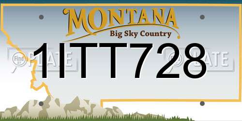 1ITT728 Montana License Plate