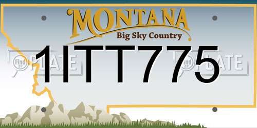 1ITT775 Montana License Plate