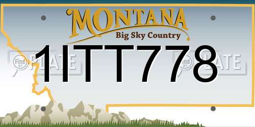 1ITT778 Montana License Plate