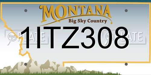 1ITZ308 Montana License Plate