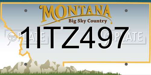 1ITZ497 Montana License Plate
