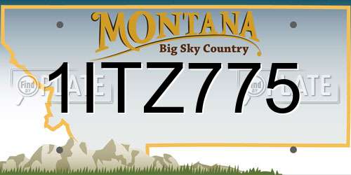1ITZ775 Montana License Plate