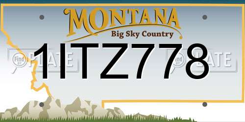 1ITZ778 Montana License Plate